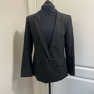 Ann Taylor Women's Black Blazer Petite 2P Formal Tailored One-Button
